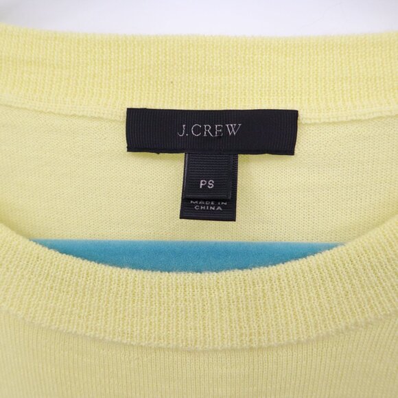J. Crew‎ Merino Wool Sweater Womens PS Yellow Elevated Basic Preppy Academia - Picture 2 of 16